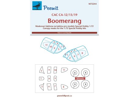 1/72 Canopy mask CAC CA-19 Boomerang (SP.HOBBY) 40 6409