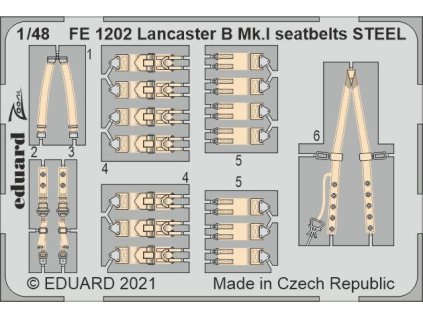 Lancaster B Mk. I upínací pásy OCEL 1/48 40 6215