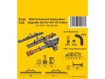 M35 Armament Subsystem Upgrade Set for AH-1G Cobra 1/32 / for ICM and Revell kits 40 4685