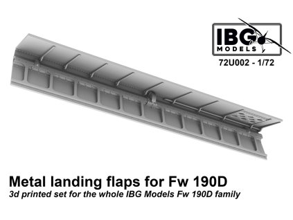 Metal flaps for Fw-190D family 3D set 1:72 40 3882