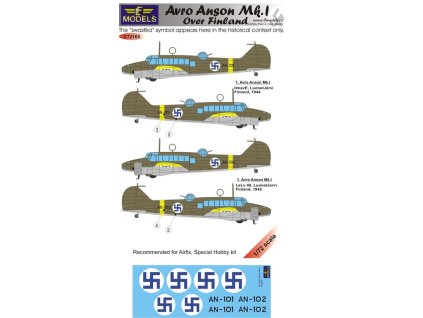 Avro Anson Over Finland, 1:72, decals 40 3641
