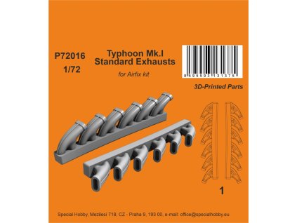 Typhoon Mk.I Standard Exhausts 1:72 / for Airfix kit 40 2186