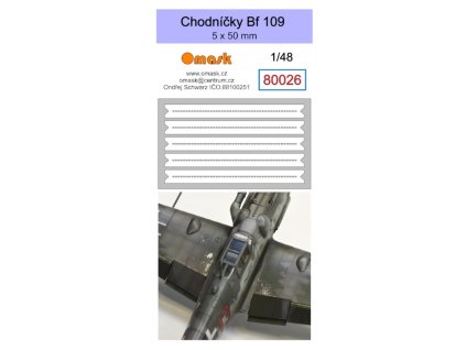 80026 1/48 Chodníčky Bf 109 5 x 50 mm (Oramask) 40 2042