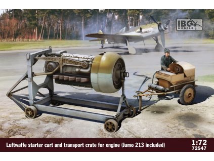 Luftwaffe starter cart and transport crate for engine (Jumo 213 included) 1:72 40 2058