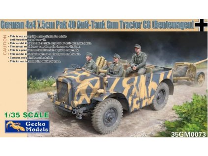 German 4x4 7,5cm Pak40 Anti-Tank gun Tractor C8 1:35 40 1291