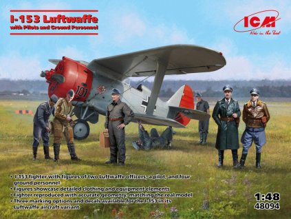 I-153 Luftwaffe w/ Pilots & Ground Pesonnel 1:48 40 1165