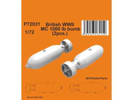 British WWII MC 1000lb bomb Mk.I (2pcs.) 1:72 40 963
