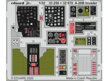 A-26B Invader interiér kokpitu 1/32  lept 40 7318