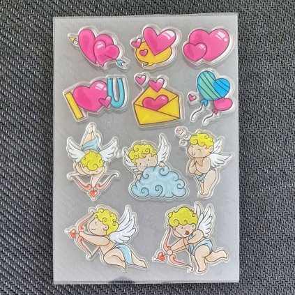 Sada silikonových RAZÍTEK (andělíčci, srdíčka)