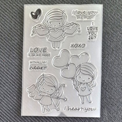 Sada silikonových RAZÍTEK (andělky se srdíčky)