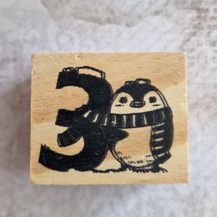 RAZÍTKO gumové na dřevě (číslice 3)