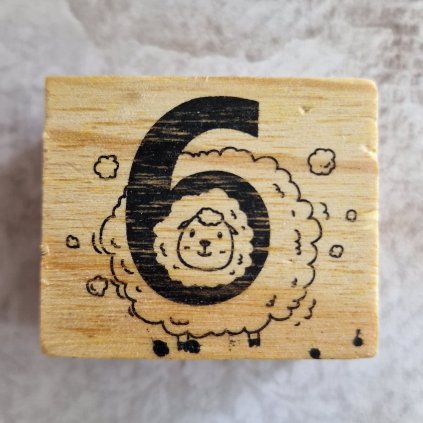 RAZÍTKO gumové na dřevě (číslice 6)