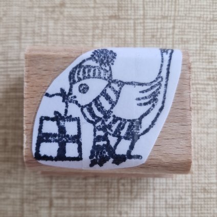 RAZÍTKO silik. na dřevě (ptáček)