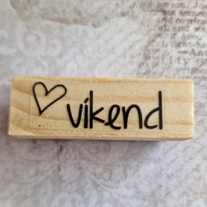 RAZÍTKO gumové na dřevě (text: VÍKEND)