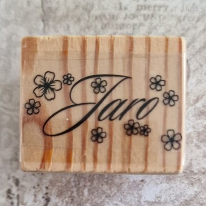 RAZÍTKO gumové na dřevě (text: JARO)