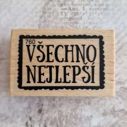 RAZÍTKO gumové na dřevě (text: VŠECHNO NEJLEPŠÍ)