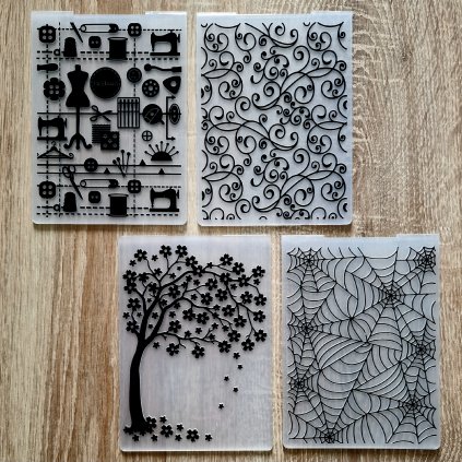 Sada 4 ks EMBOSSING KAPES do Bigshotu (15x10,5 cm)