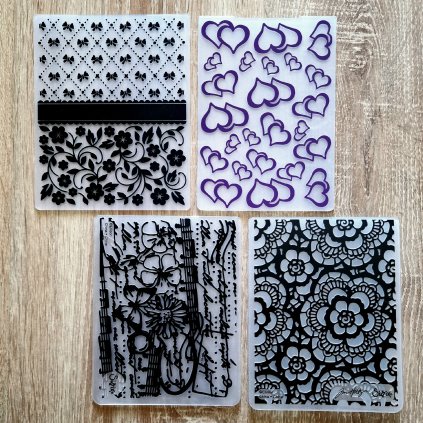 Sada 4 ks EMBOSSING KAPES do Bigshotu (15x11, 15X12 cm)