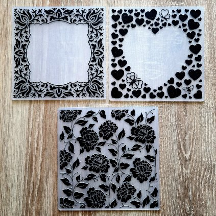 Sada 3 ks EMBOSSING KAPES do Bigshotu (13x13, 13,5x13,5 cm)