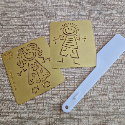 Embossing kovové ŠABLONY NA PASTU, včetně špachtličky
