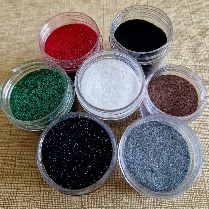 Sada 7 ks - EMBOSOVACÍ PRÁŠEK (mix barev)