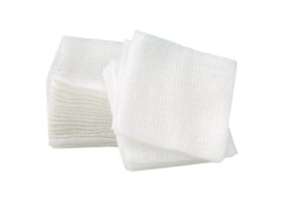 MULLKOPRESSE gázová komprese nesterilní, 7,5cm x 7,5cm, 17niťová, 8vrstvá, 100ks