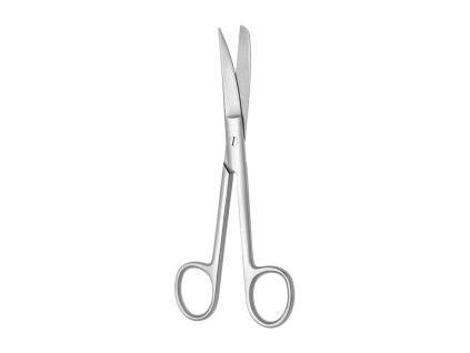 Nůžky nerezové chirurgické hrotnato tupé zahnuté 15cm