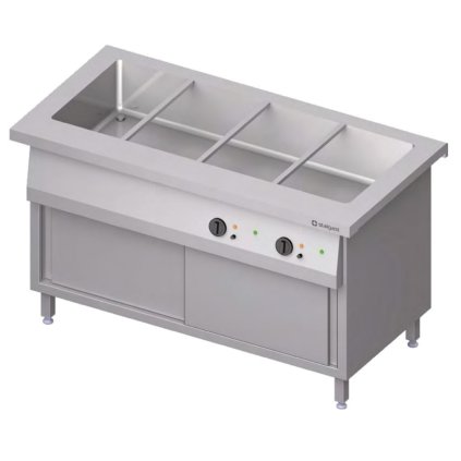 Vodní lázeň jednokomorová s vyhřívanou skříňkou 4x GN 1/1, 4,8 kW, 1465x750x880 mm | STALGAST, ST226151