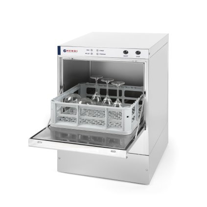 Myčka na sklo 40x40 - elektromechanické řízení, s odpadním čerpadlem, 230V/2800W, 470x510x(H)710mm | HENDI, 233016