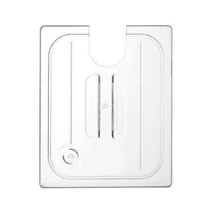 Víko pro polykarbonátové GN nádoby s výřezem pro sous-vide cirkulátor, GN 1/2, Průhledná, 265x325mm | HENDI, 864210