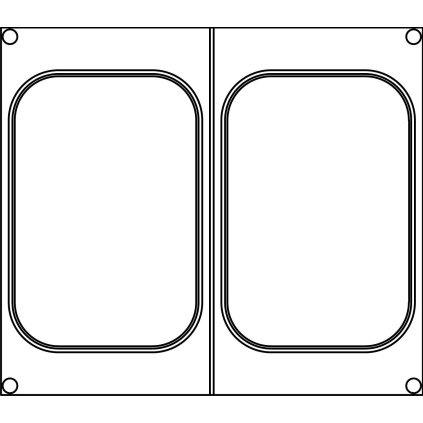 Matrice na 2 obdélníkové nádoby 178x113 mm pro svářečky na potravinové misky  AG02E / AG02HD, 227x178 mm | BOKAMA, 187100
