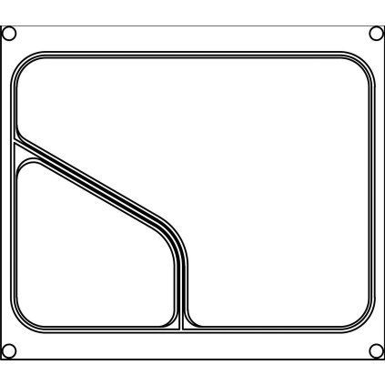 Matrice na dvoudílnou nádobu P / 2 COLT MARCATO pro svářečky na potravinové misky AG02E / AG02HD, 227x178 mm | BOKAMA, 227300