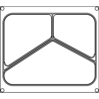 Matrice na trojdílnou nádobu P/3  pro svářečky na potravinové misky AG02E / AG02HD, 227x178 mm | BOKAMA, 227301