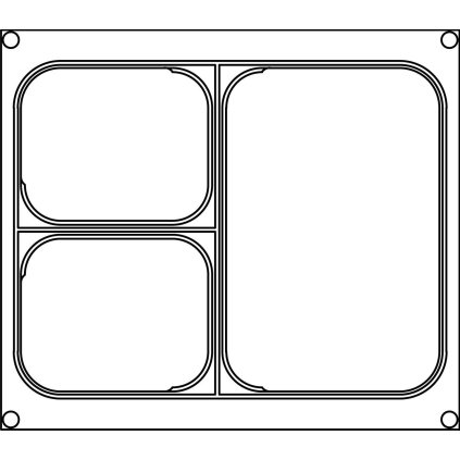 Matrice na trojdílnou nádobu 2:1 P/3 pro svářečky na potravinové misky AG02E / AG02HD, 227x178 mm | BOKAMA, 145000