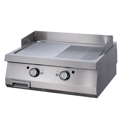 Grilovací pánev Premium 1/2 s drážkami Chrome - elektrická - dvojitá jednotka - hloubka 90 cm | Maxima, 9398587