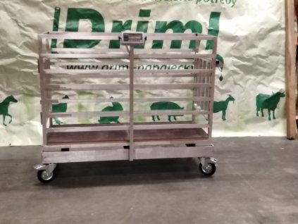 Mobilní víceúčelová plošinová/klecová hliníková váha pro ovce, kozy, prasata atd 150 kg/100g, 60 x 150 x 110 cm , ocel/lak