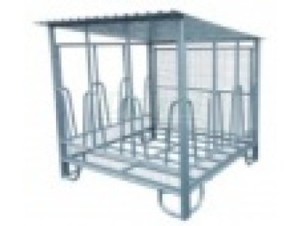 Příkrmiště palisádové 2x2 m, pozink, se střechou