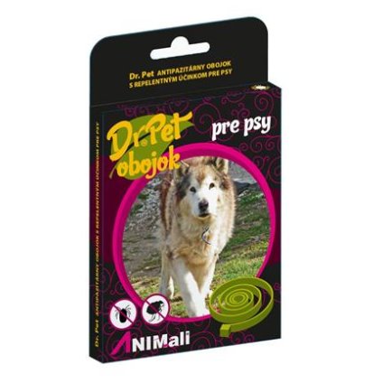 Obojok Dr.Pet pre psy 75 cm antiparazitárny HNEDÝ s repelentným účinkom (tick and flea repellent collar for dogs)