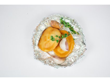 (2ks) Oštiepky s brusinkou, lehkým salátkem z polníčku a bagetkou 