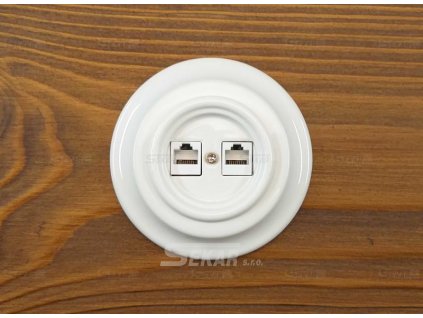 Keramická zásuvka data RJ45 bílá komplet