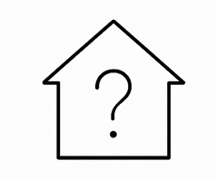 Ikona domečku s otazníkem - poradenství při výběru nábytku a potahů