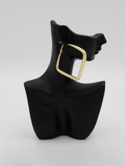 Zlaté náušnice v tvare štvorca