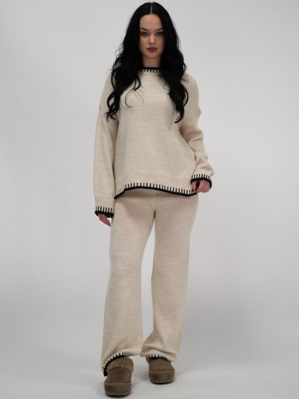 Béžový úpletový komplet