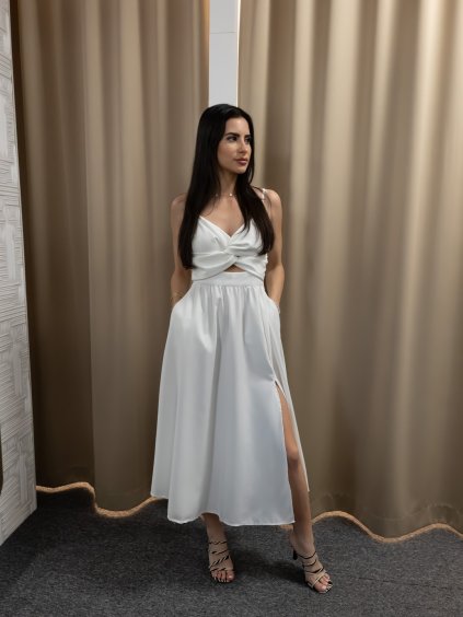 Biele šaty midi