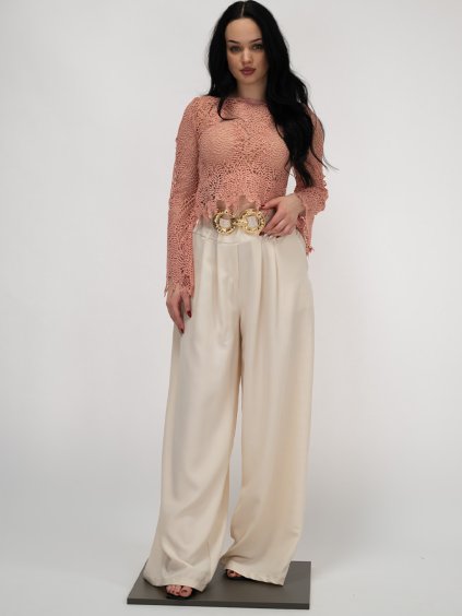 Púdrový hačkovaný top