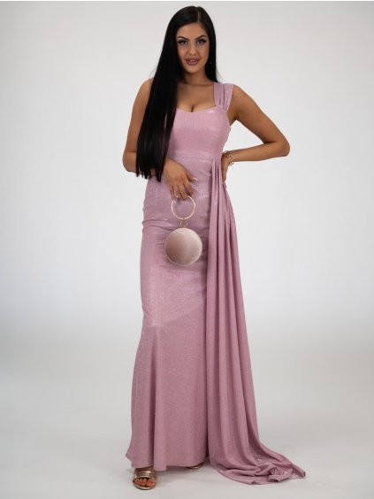 Ružové trblietavé šaty