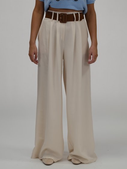 Široké krémové nohavice