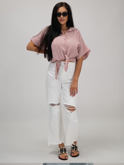 Biele potrhané rifle