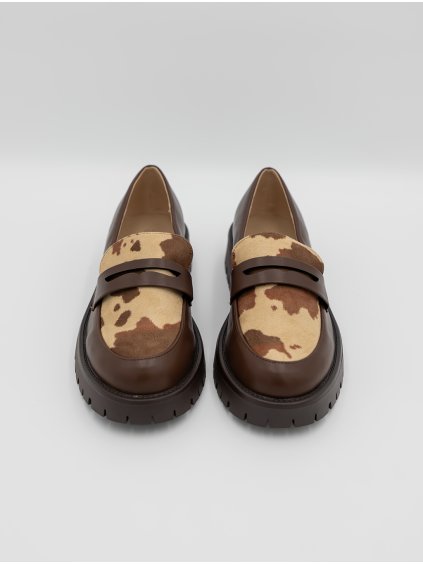 Hnedé mokasíny s hrubou podrážkou