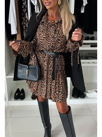 Šaty s leopardím vzorom